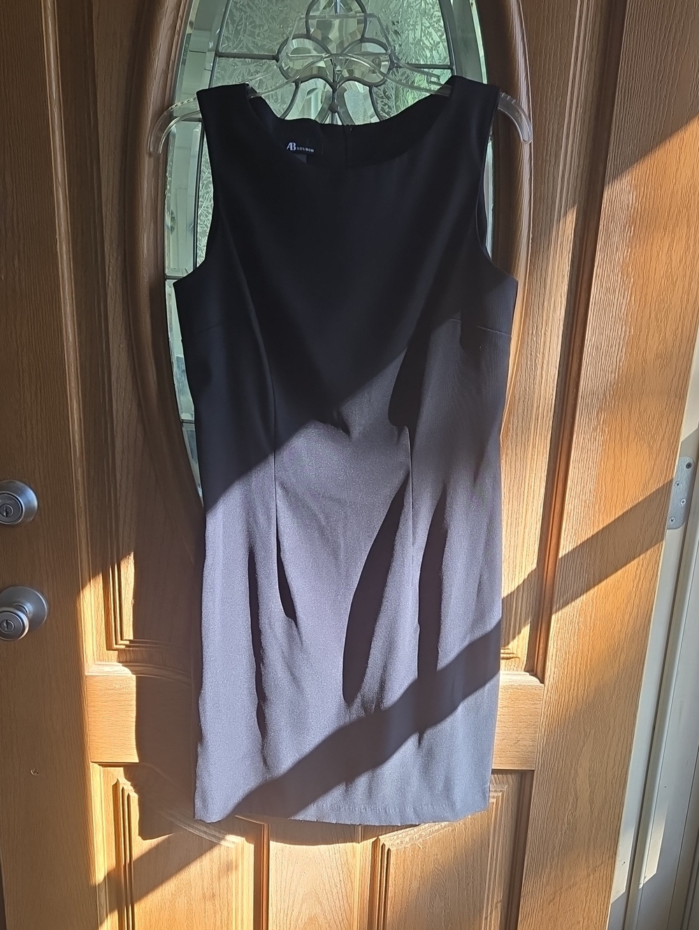 AB Studio Black Sleeveless Sheath Dress